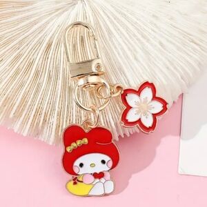 5pc Hello Kitty & Friends Enamel Keychain Charm for Bag, Backpack, Keys